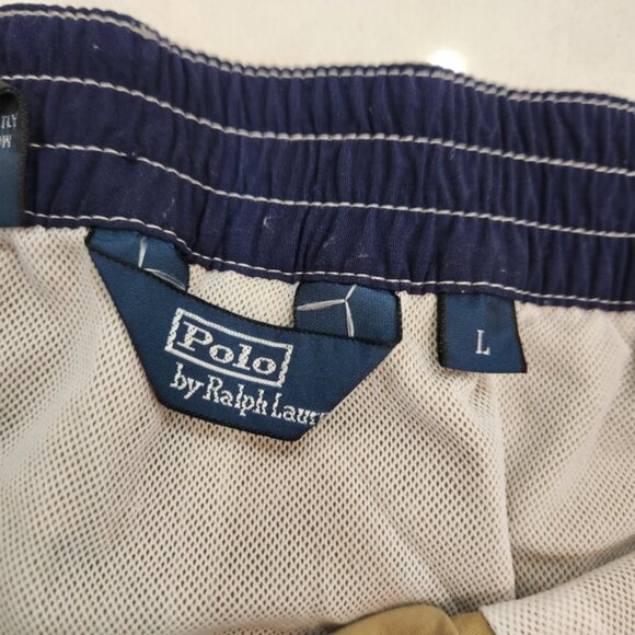 Vintage Polo Ralph Lauren Nylon Shorts Mens Large Beige Cargo Hiking Outdoor - Picture 7 of 13